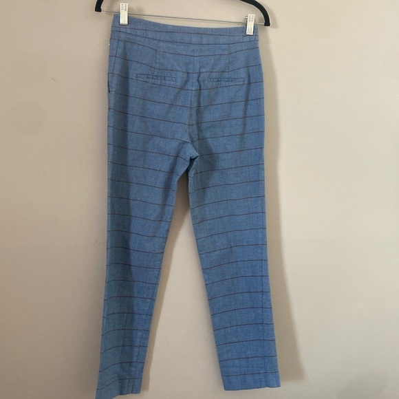 Rebecca Taylor- Windowpane High Rise Crop Twill Pants - Picture 5 of 13